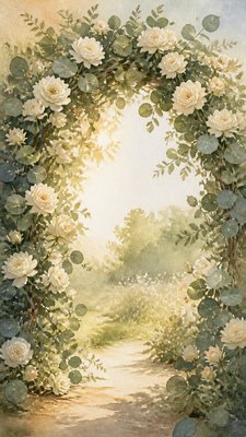 Storybook Watercolor wedding invitation example
