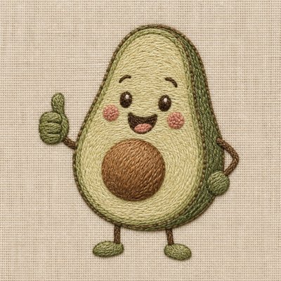 Hand Embroidery Illustration / Textile Art sticker example