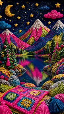 Yarn Bombing Street Art Style phone wallpaper example
