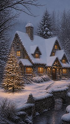 Realism Art Style Christmas card example