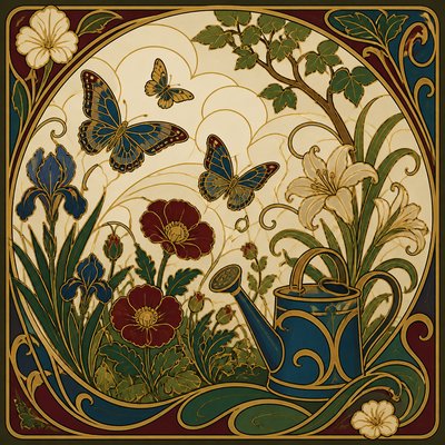 Art Nouveau Style coloring page example