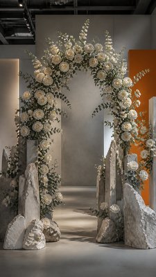 Installation Modern Art Style wedding invitation example
