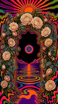 Psychedelic Poster Design wedding invitation example
