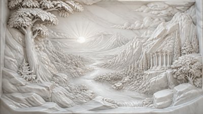 Classical Marble Sculpture Art Style desktop wallpaper example