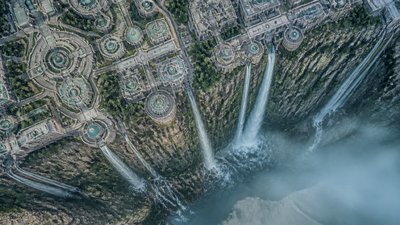 Aerial Drone Photography Style concept art example