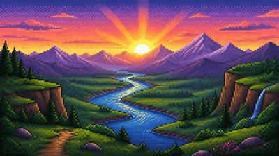 Pixel Art Style desktop wallpaper example