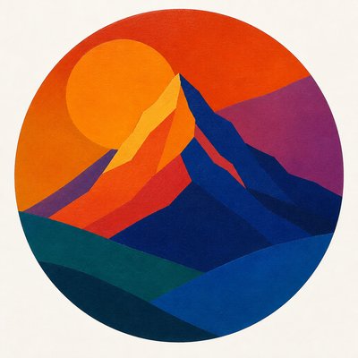 Color Field Abstract Art Style logo concept example
