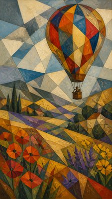 Cubist Modern Art Style greeting card example