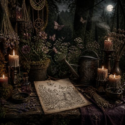 Witchcore Aesthetic coloring page example