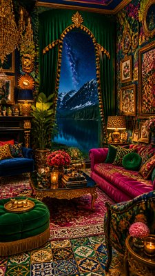 Maximalist Interior Design phone wallpaper example