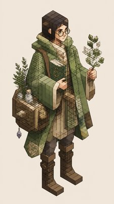 Isometric Geometric Art character design example