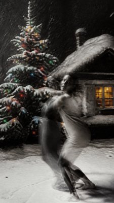 Performance Art Style Christmas card example