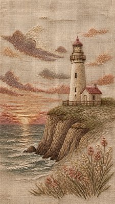 Hand Embroidery Illustration / Textile Art poster example