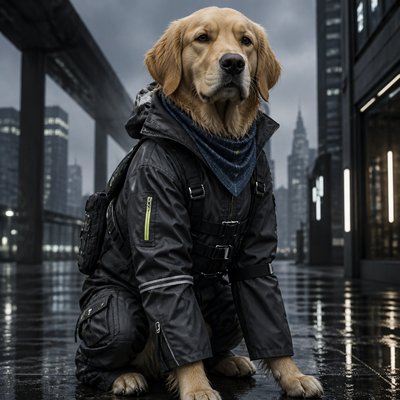 Techwear Fashion pet portrait example
