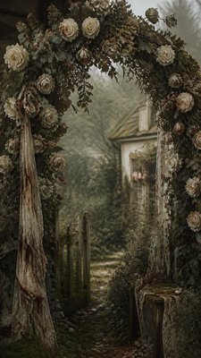 Dark Cottagecore Aesthetic wedding invitation example