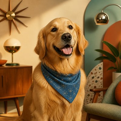 Mid-Century Modern Interior Design pet portrait example