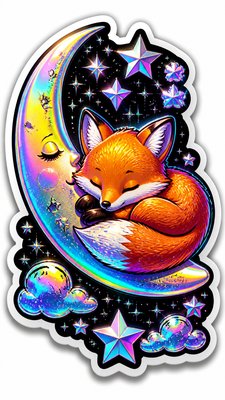 Holographic Sticker Design baby announcement example