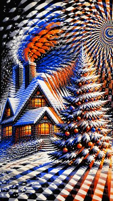 Kinetic Art Style Christmas card example