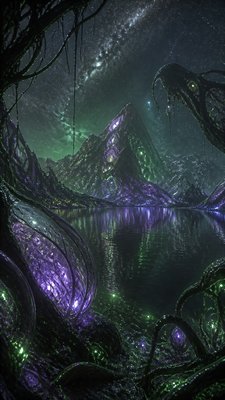 Biopunk Sci-Fi Art phone wallpaper example