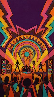 Retro Geometric Art flyer example
