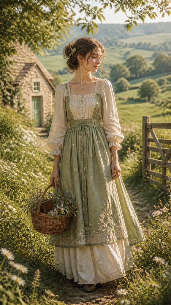 full-length portrait of an elegant figure — Cottagecore Aesthetic