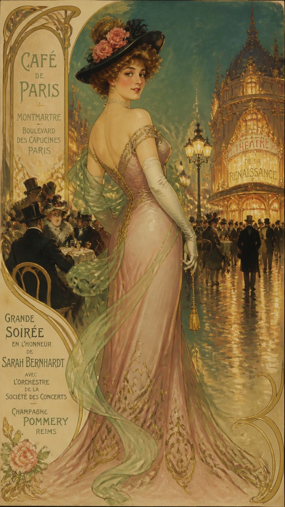 full-length portrait of an elegant figure — Belle Époque Art Style