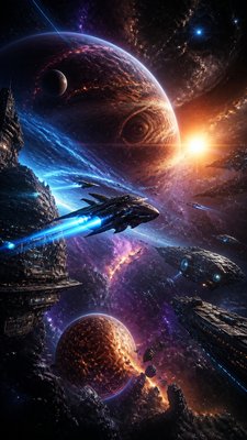 Space Opera Sci-Fi Art birthday card example