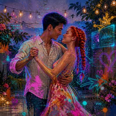 Augmented Reality Graffiti couple portrait example