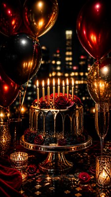 Night Luxe Aesthetic birthday card example