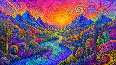 Psychedelic Art Style desktop wallpaper example