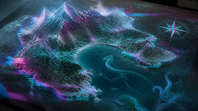 Augmented Reality Contemporary Art Style fantasy map example