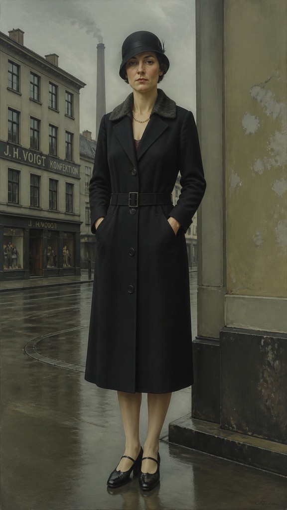 full-length portrait of an elegant figure — New Objectivity Art Style