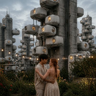 Metabolist Architecture couple portrait example