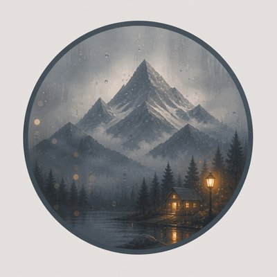 Rainy Day Aesthetic logo concept example
