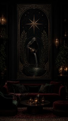 Dark Moody Interior Design tarot card example
