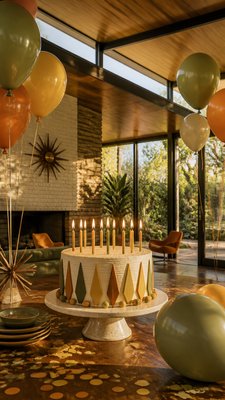 Mid-Century Modern Architecture birthday card example