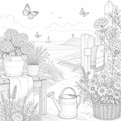 Coastal Interior Design coloring page example