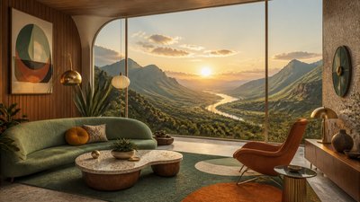 Mid-Century Modern Interior Design desktop wallpaper example