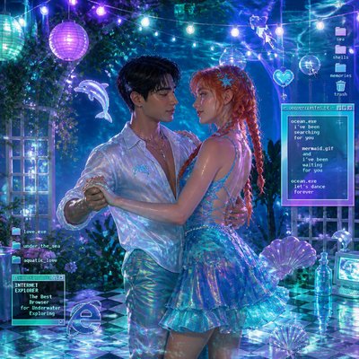 Seapunk Aesthetic couple portrait example