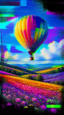 Glitch Digital Art Style greeting card example