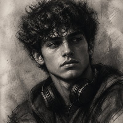 Charcoal Portrait Art Style Discord profile picture example