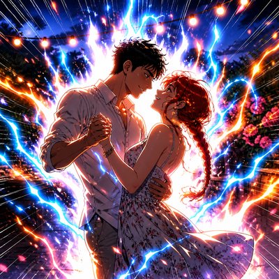 Shounen Power-Up Aura Portrait couple portrait example
