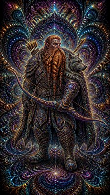Fractal Abstract Art Style tabletop character portrait example
