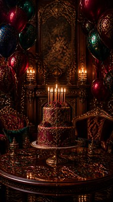Victorian Furniture Art birthday card example