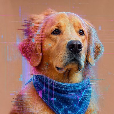 Augmented Reality Contemporary Art Style pet portrait example