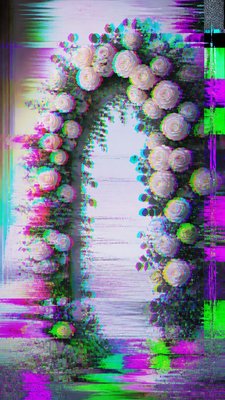 Glitch Digital Art Style wedding invitation example