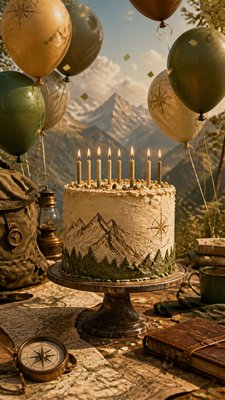 Adventurecore Aesthetic birthday card example