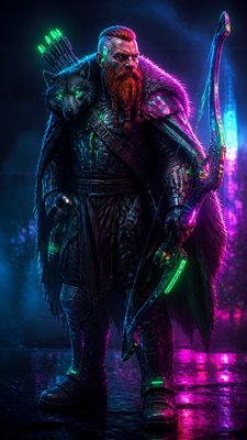 Cyberpunk Art Style tabletop character portrait example