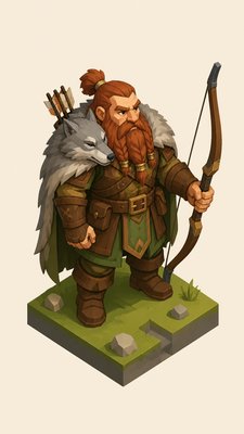Isometric Icon Design tabletop character portrait example