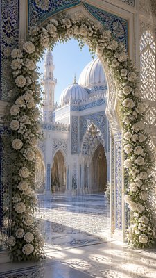 Islamic Architecture wedding invitation example